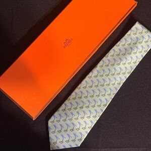 Hermès Paris for Breitling Watch RARE 5021 EA Flying B 100% Silk Tie NWOT in Box